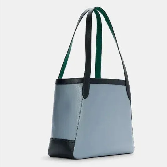 New Coach C5676 Tote in Colorblock with Horse and Carriage Leather Twilight - Picture 2 of 4